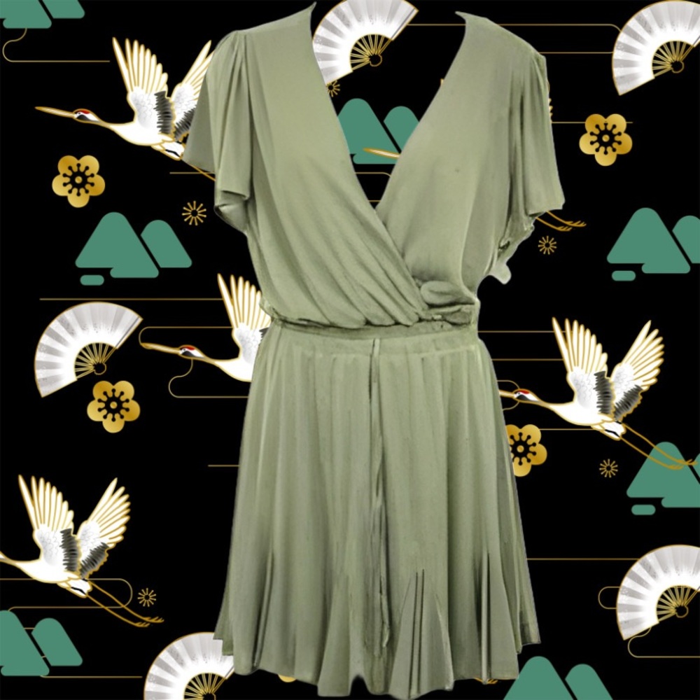 Flutter Sleeve Godet Dress